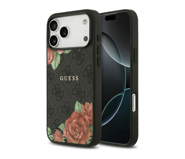 Guess 4G Flowers Print MagSafe do iPhone 17 Pro czarny - 1365496 - zdjęcie